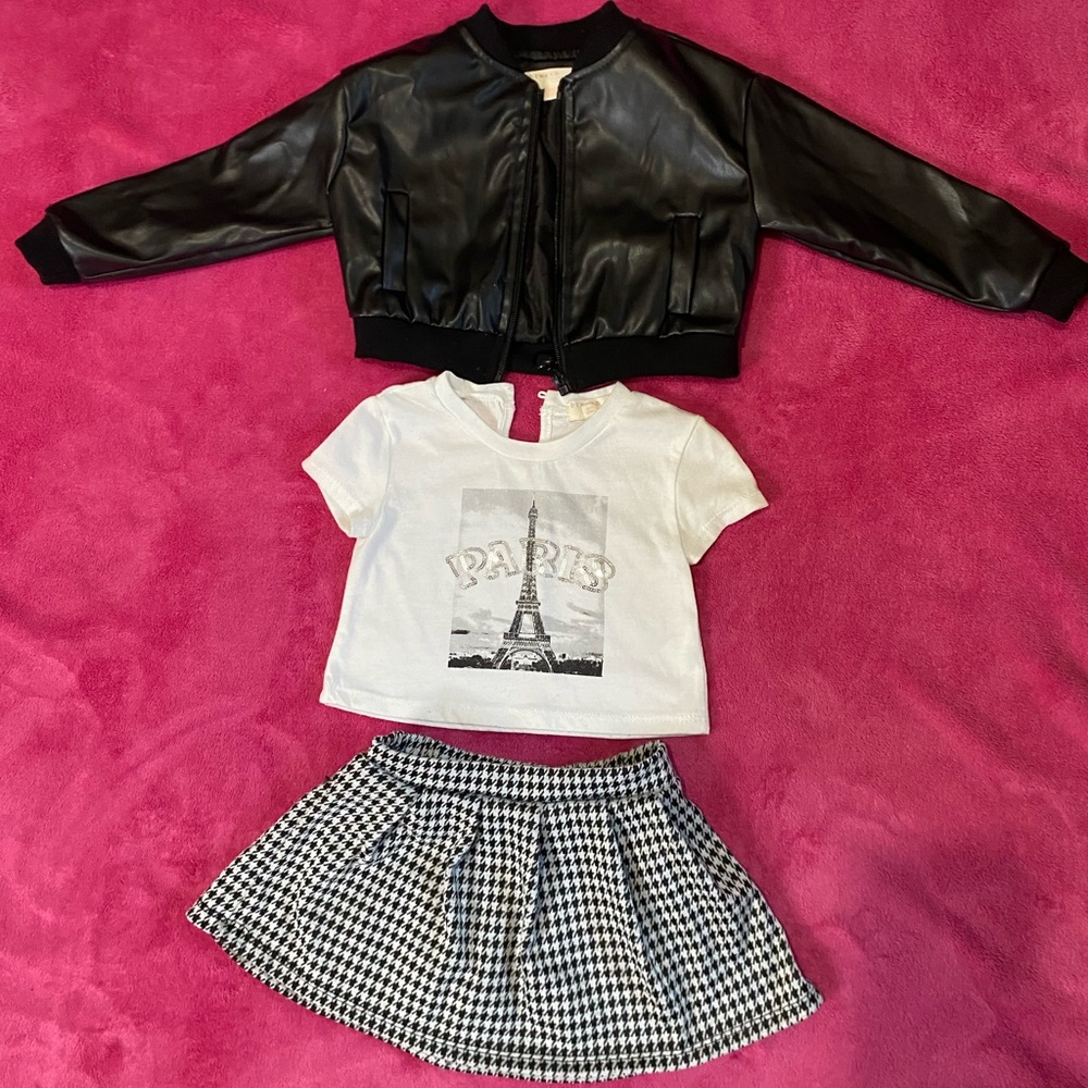 Kids Black and White Matching Set